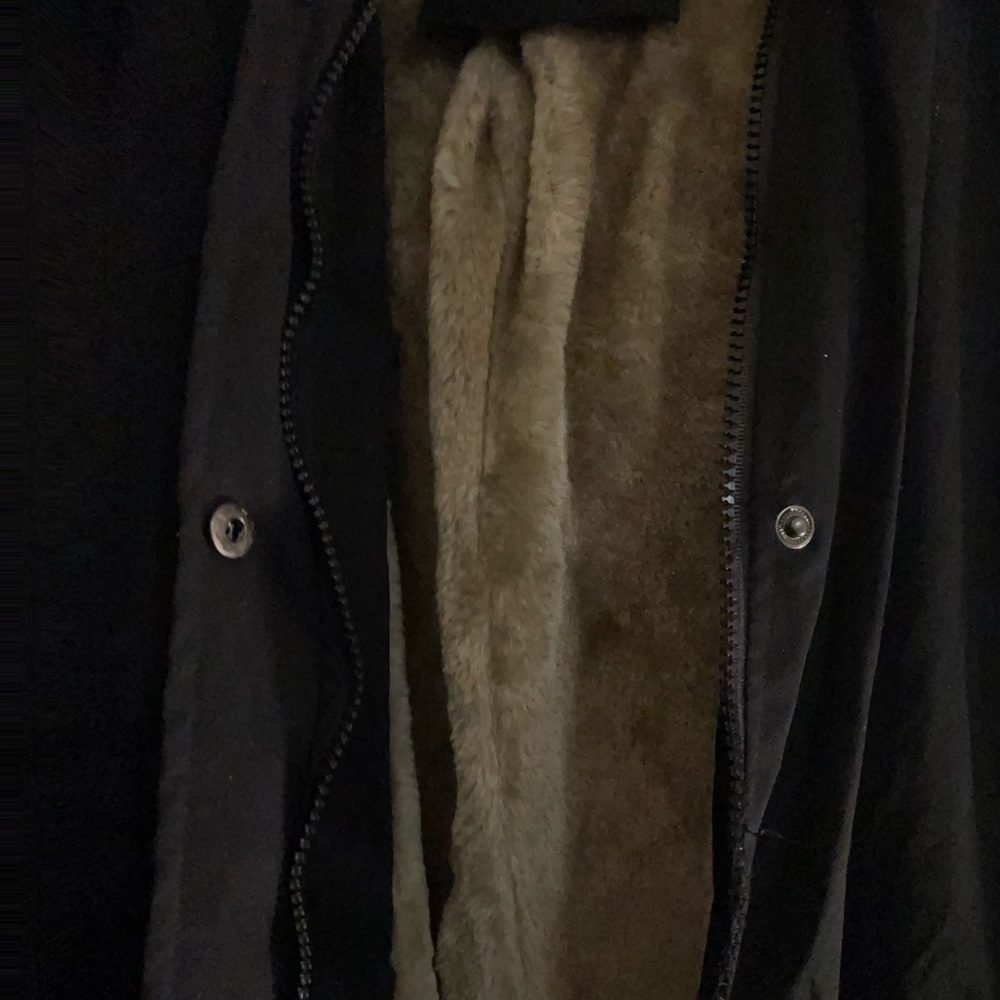 Black Hooded Jacket with Tan Accents - Picture 4 of 8